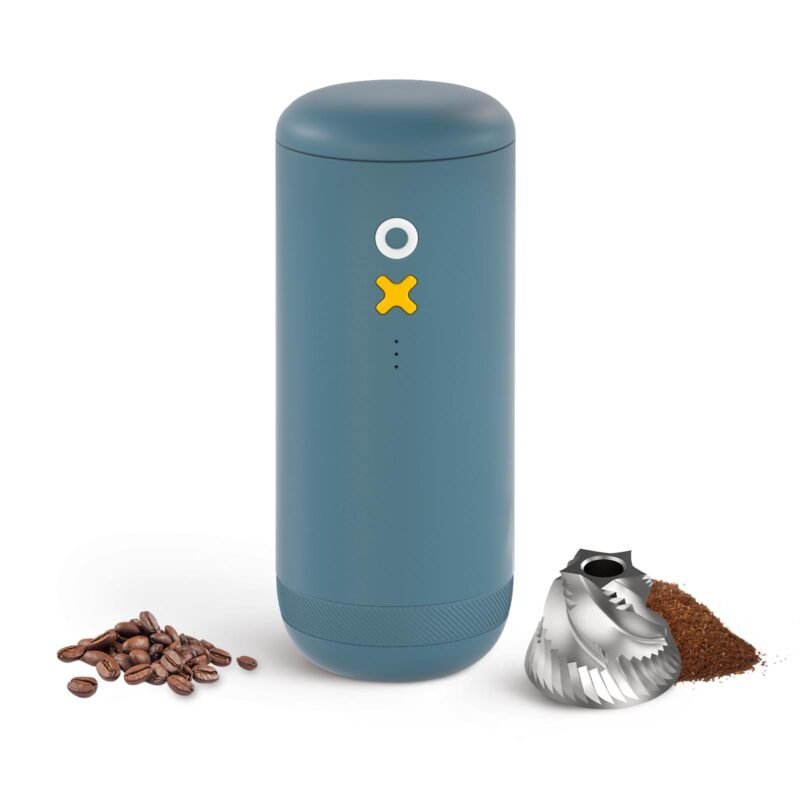 Pengisar Kopi Burr – Elektrik, Portabel, Kecil, Senyap, Konikal Burr Coffee Bean Mill, 20 Tetapan Boleh Laras untuk Espresso, Pour-Over, French Press, Moka, Sesuai untuk Rumah dan Perjalanan (Biru Navy)